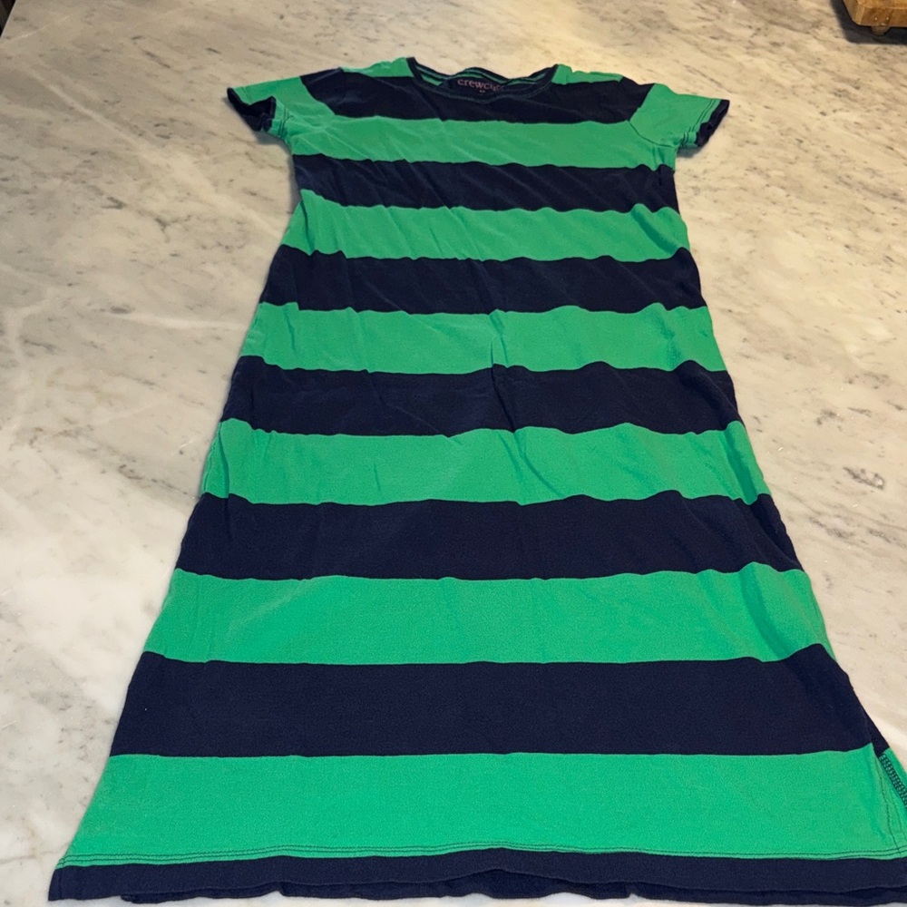 Crewcuts Navy and Green Striped Shirt